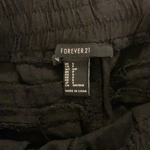 Black Linen Blend High Rise Pant - Picture 3 of 6